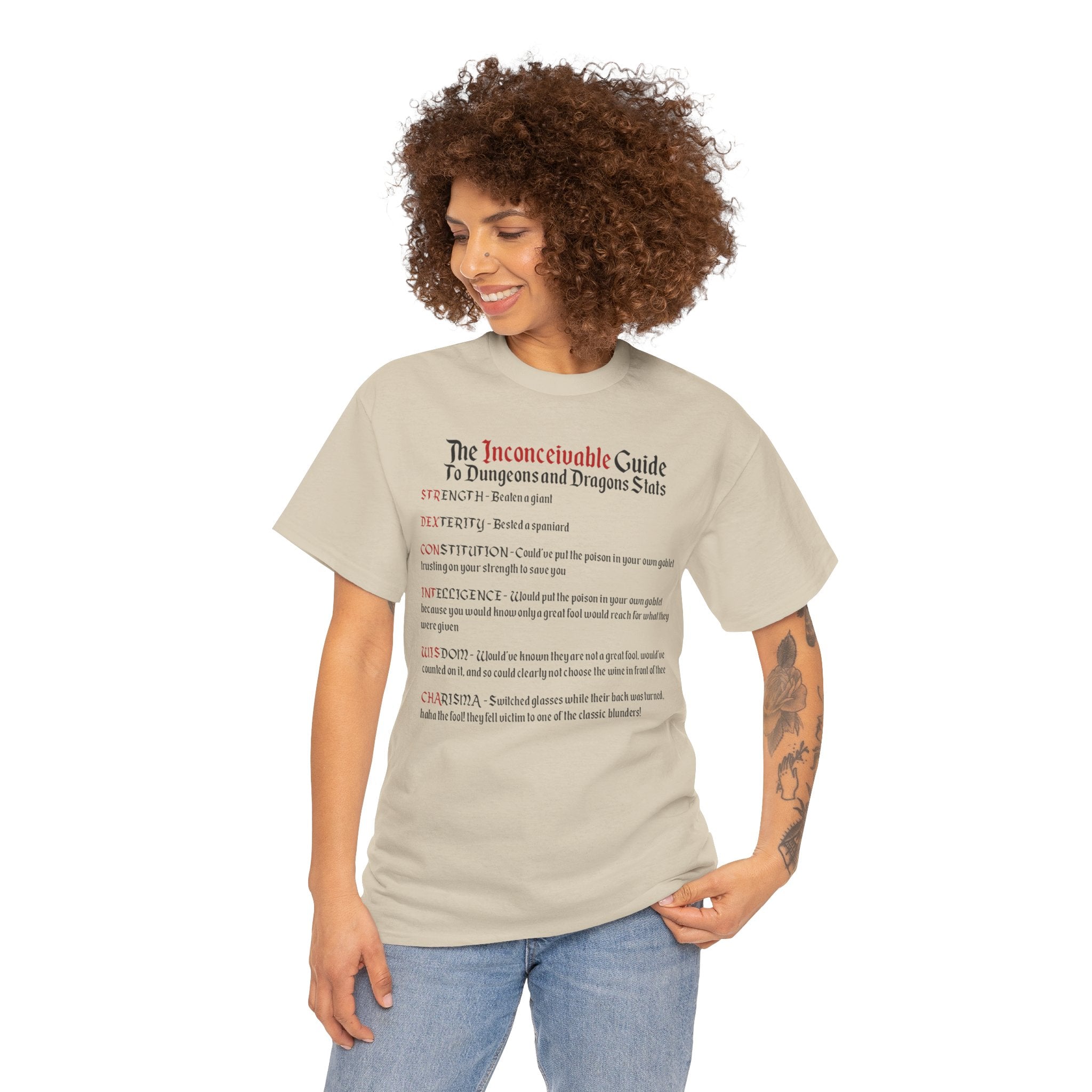 The Inconceivable Guide to D&D stats | Unisex Heavy Cotton Tee