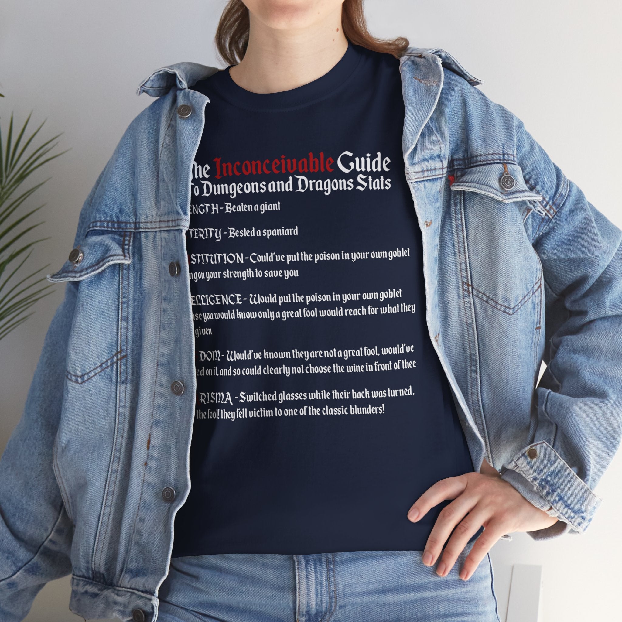 The Inconceivable Guide to D&D stats | Unisex Heavy Cotton Tee
