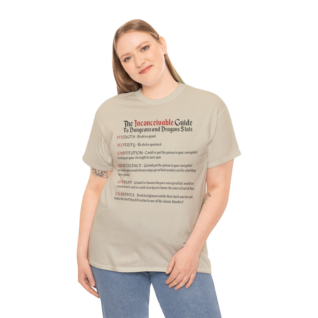 The Inconceivable Guide to D&D stats | Unisex Heavy Cotton Tee