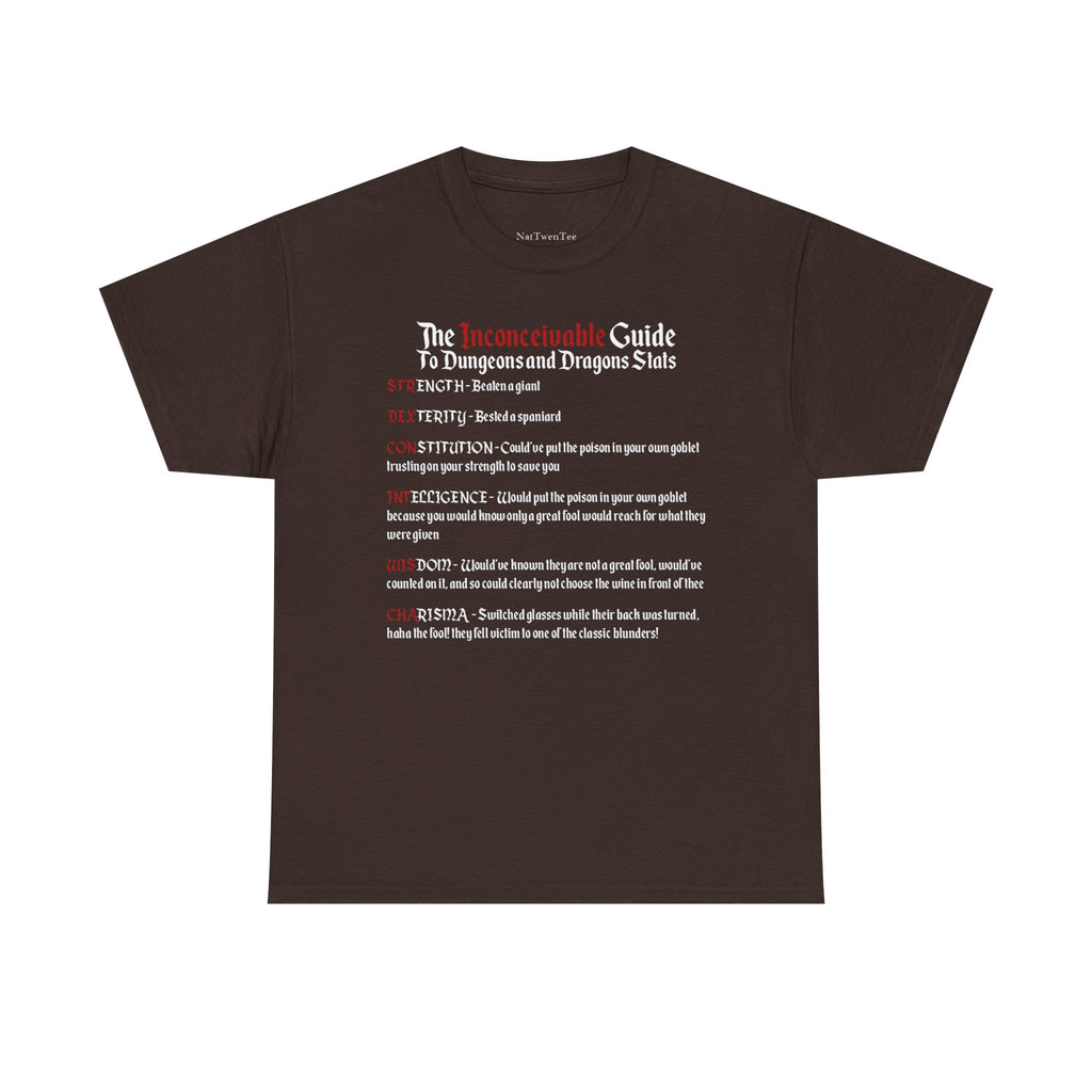 The Inconceivable Guide to D&D stats | Unisex Heavy Cotton Tee