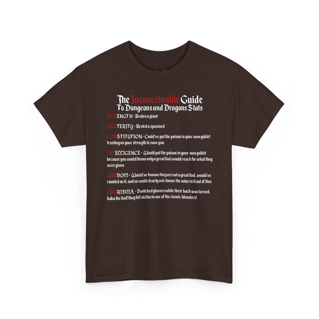 The Inconceivable Guide to D&D stats | Unisex Heavy Cotton Tee