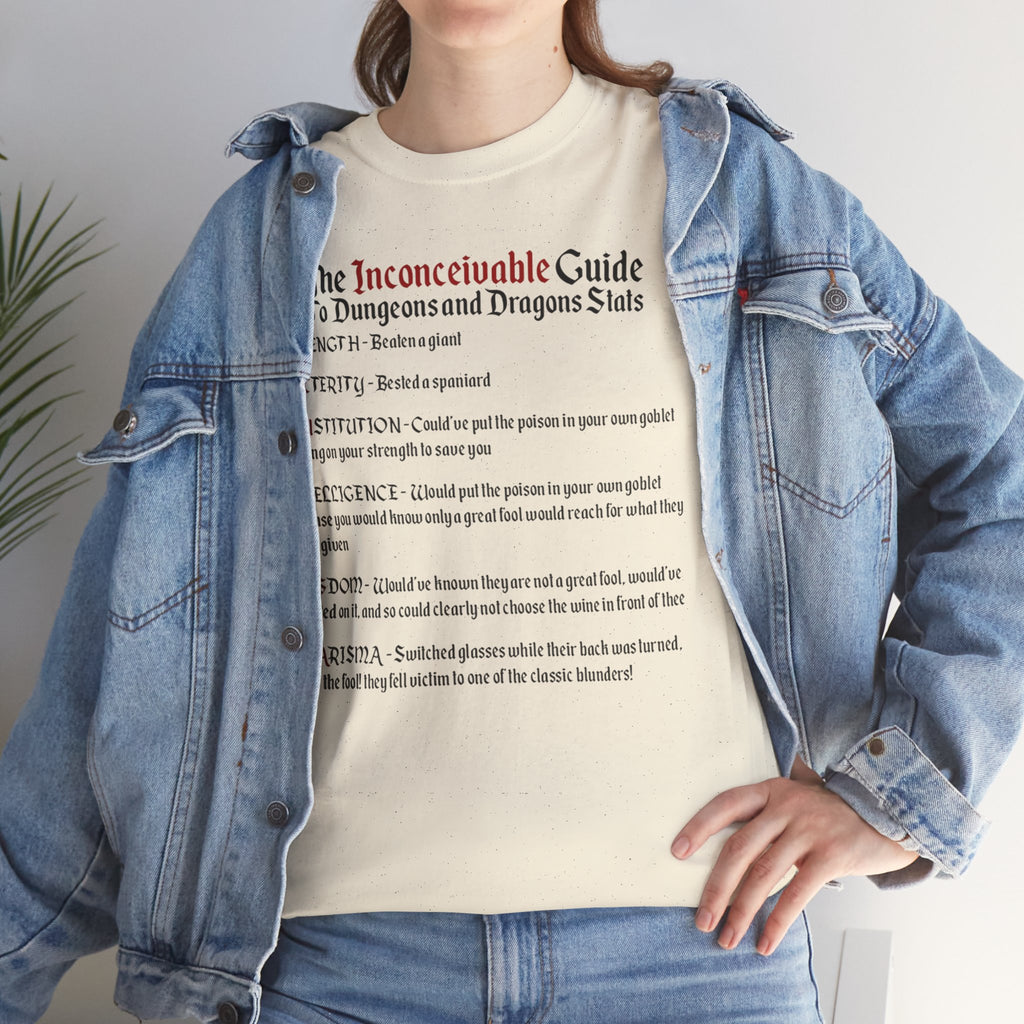 The Inconceivable Guide to D&D stats | Unisex Heavy Cotton Tee