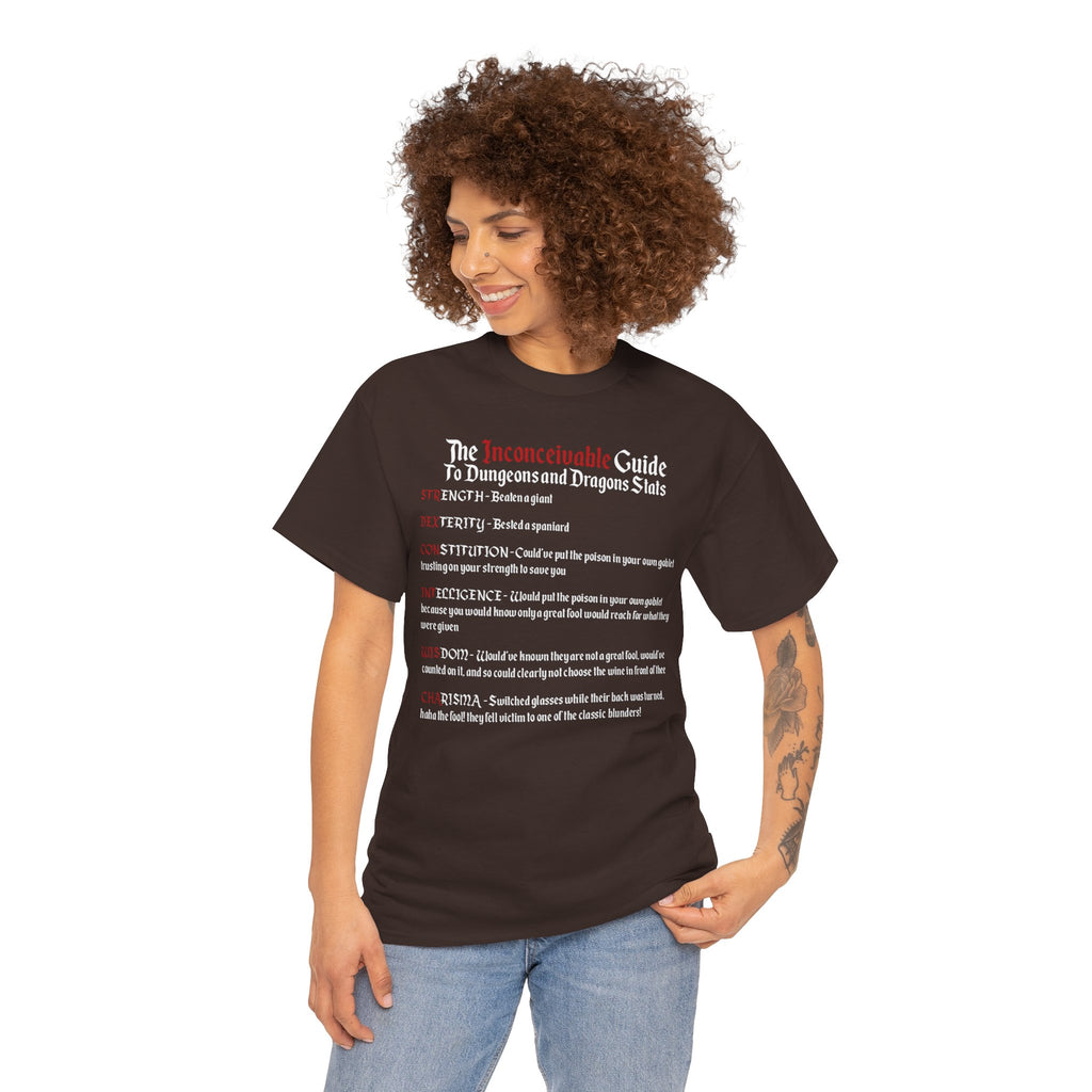 The Inconceivable Guide to D&D stats | Unisex Heavy Cotton Tee