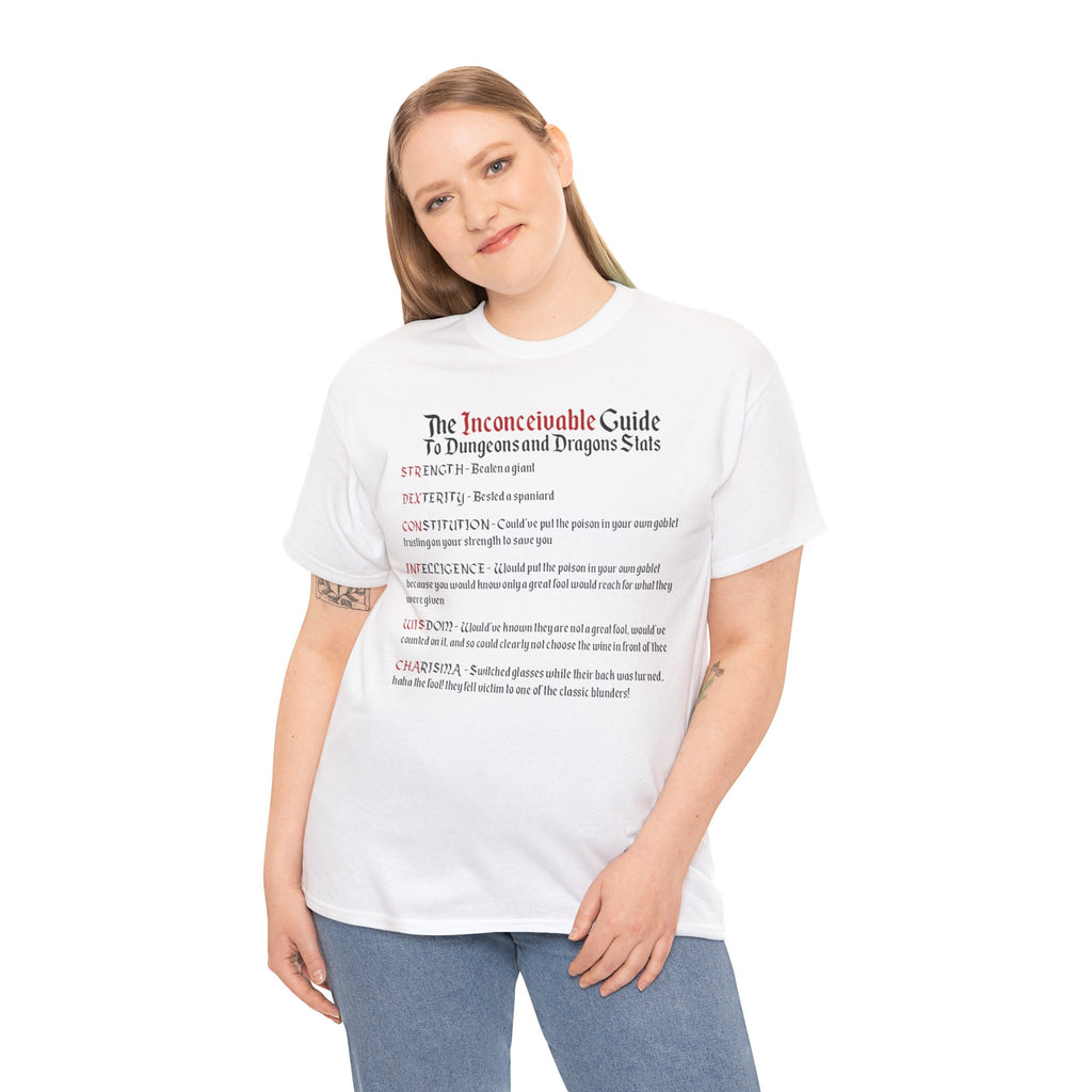 The Inconceivable Guide to D&D stats | Unisex Heavy Cotton Tee