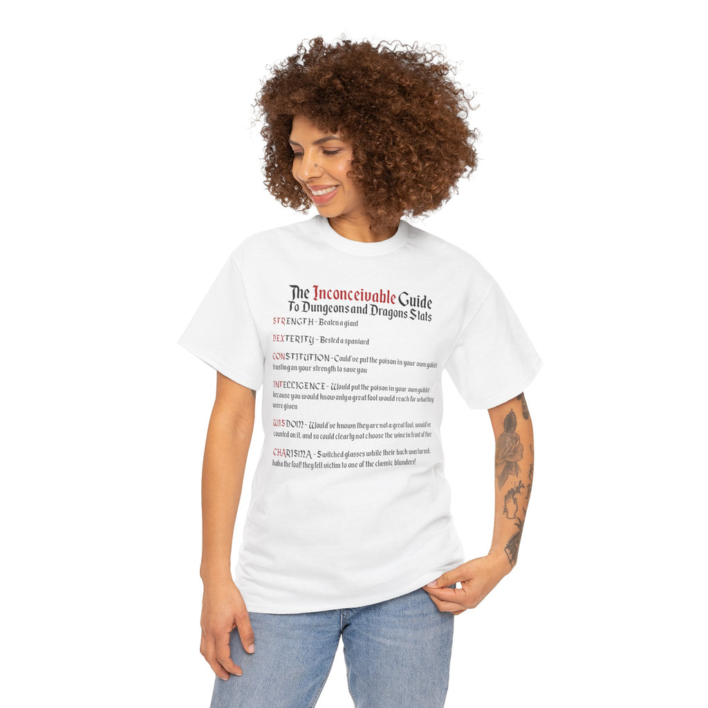 The Inconceivable Guide to D&D stats | Unisex Heavy Cotton Tee