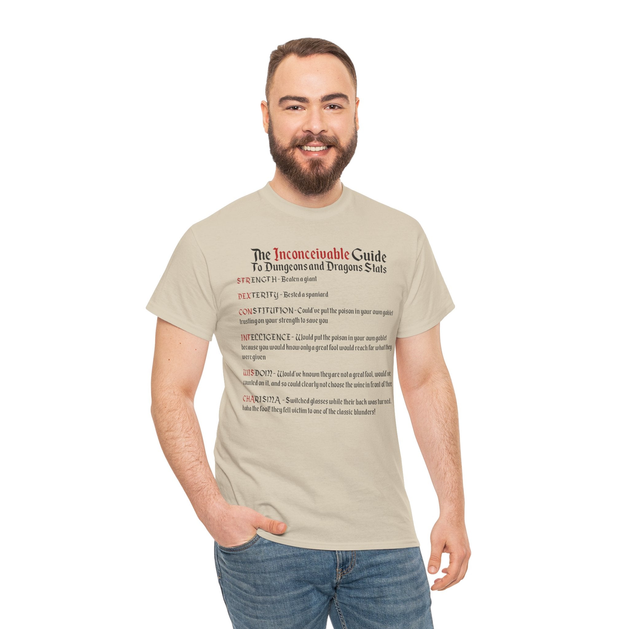 The Inconceivable Guide to D&D stats | Unisex Heavy Cotton Tee