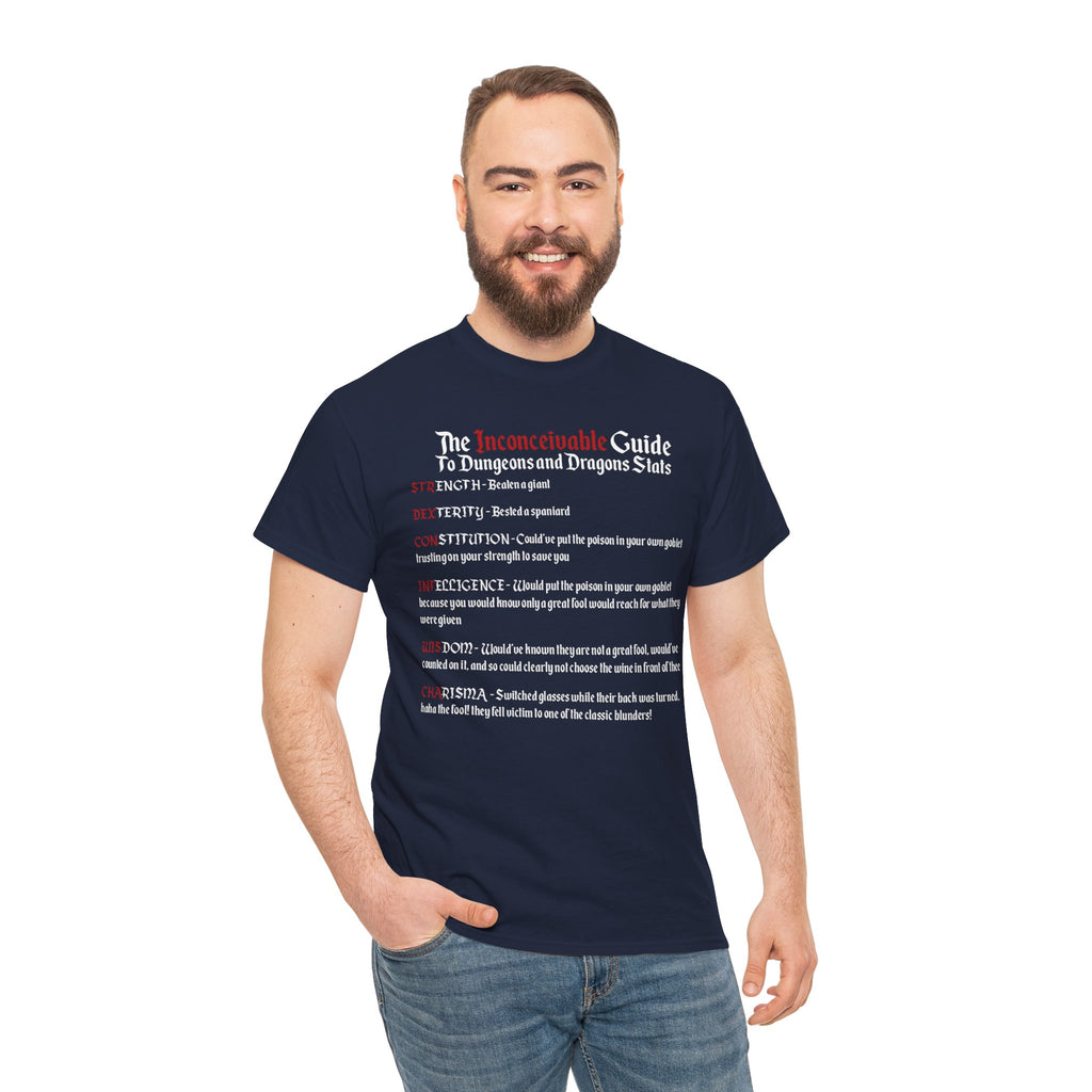 The Inconceivable Guide to D&D stats | Unisex Heavy Cotton Tee