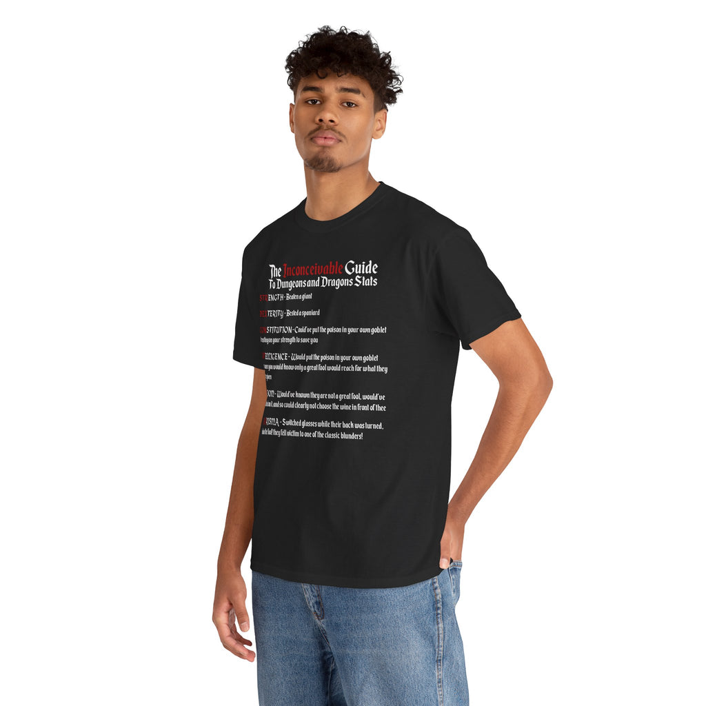 The Inconceivable Guide to D&D stats | Unisex Heavy Cotton Tee