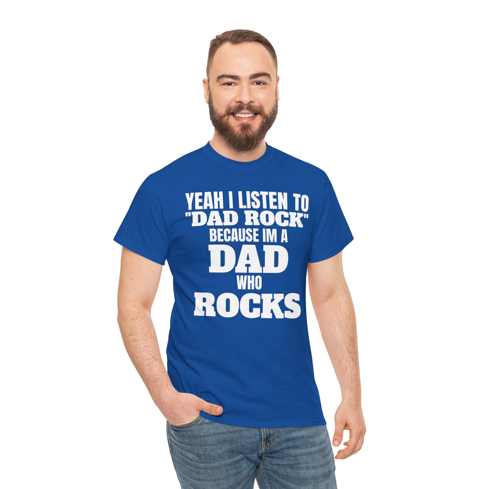Fathers Day, I'm a Dad who Rocks | Unisex Heavy Cotton Tee