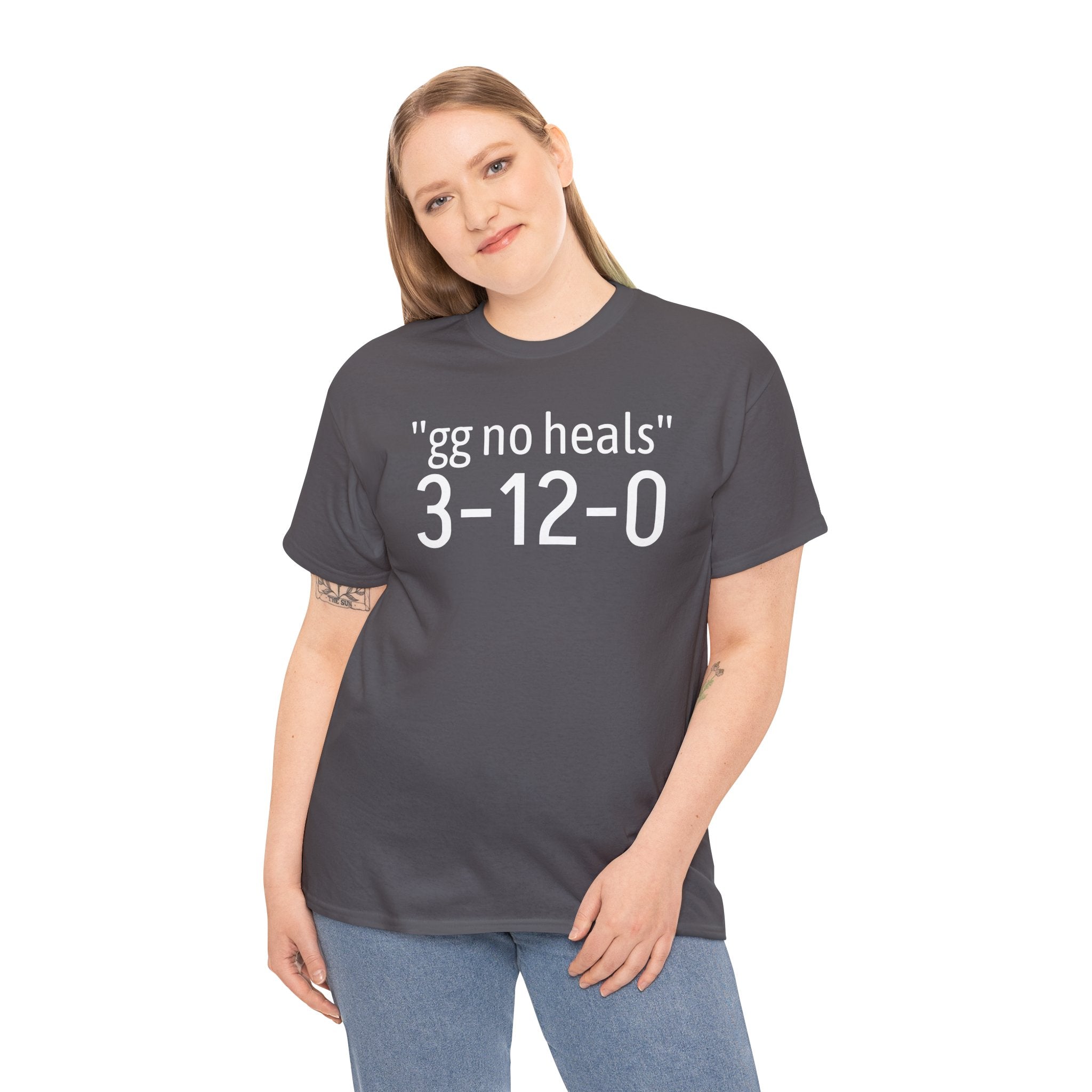 "gg no heals" | Unisex Heavy Cotton Tee