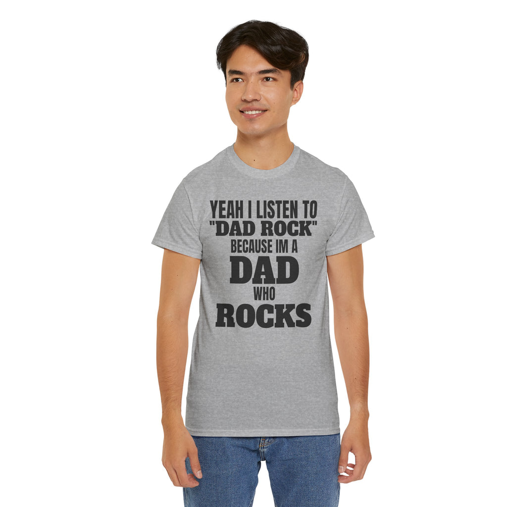 Fathers Day, I'm a Dad who Rocks | Unisex Heavy Cotton Tee