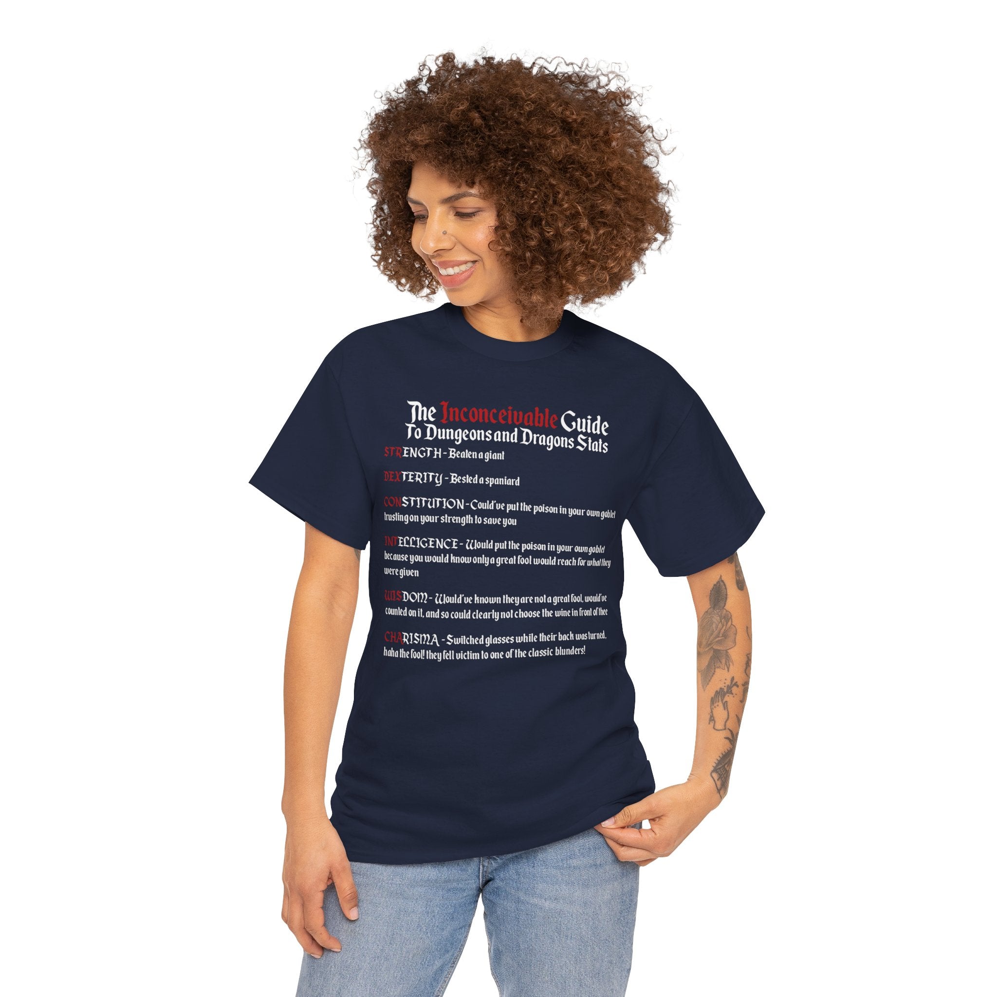 The Inconceivable Guide to D&D stats | Unisex Heavy Cotton Tee