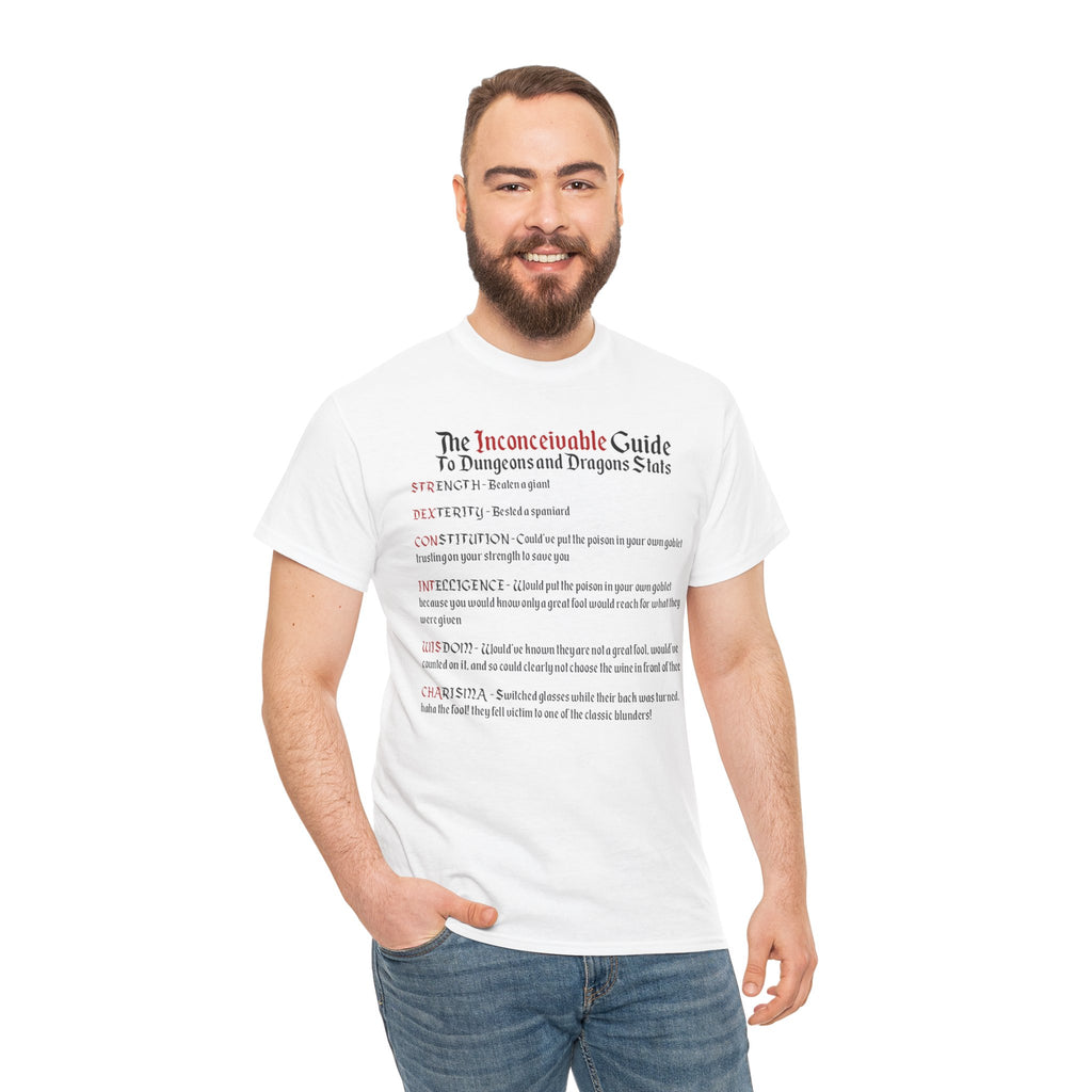 The Inconceivable Guide to D&D stats | Unisex Heavy Cotton Tee