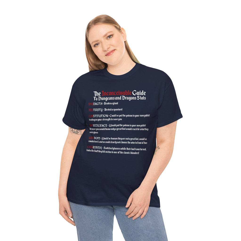 The Inconceivable Guide to D&D stats | Unisex Heavy Cotton Tee