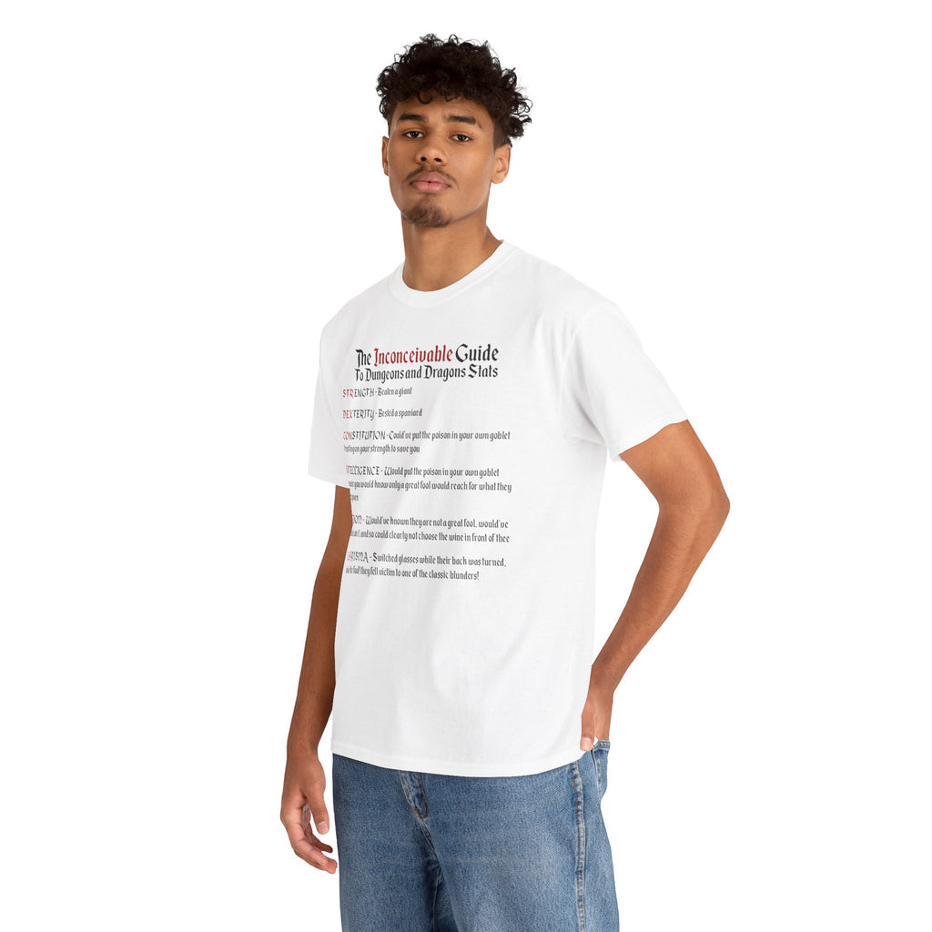 The Inconceivable Guide to D&D stats | Unisex Heavy Cotton Tee