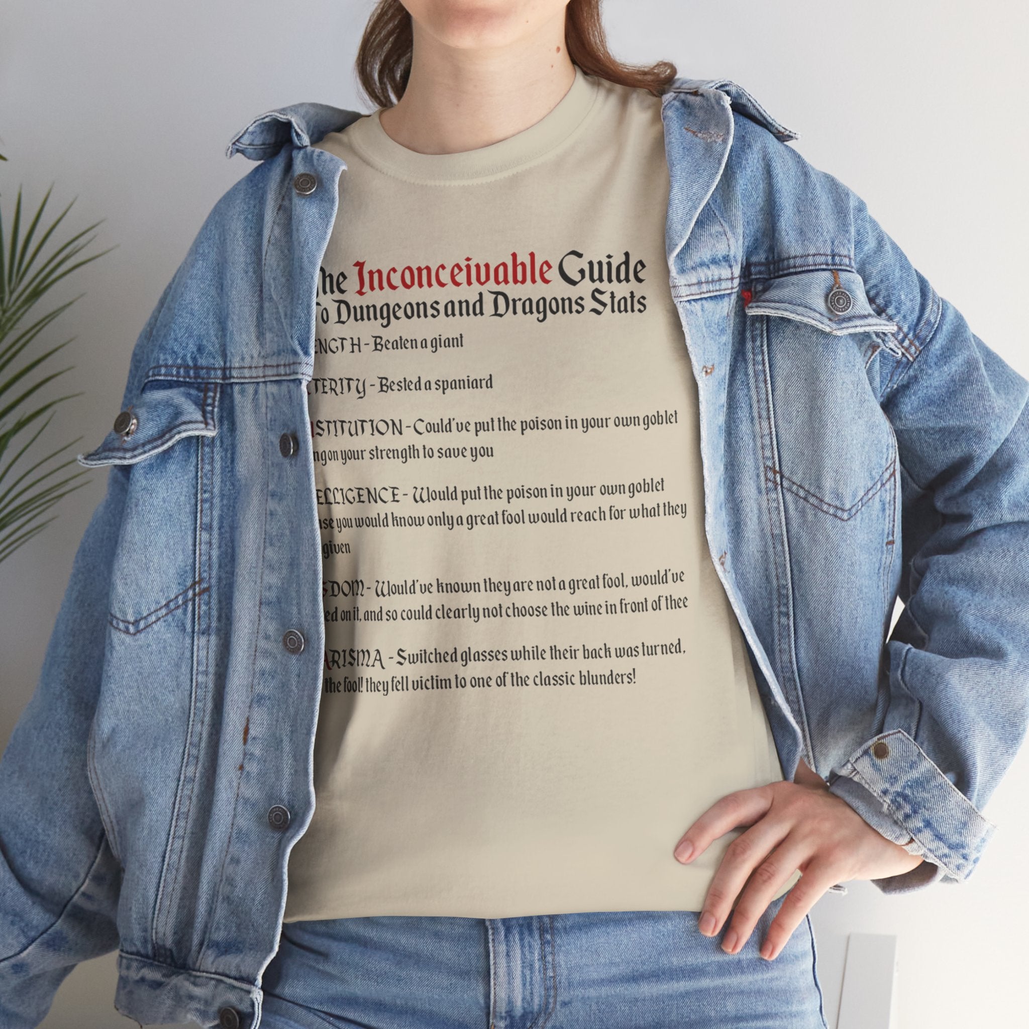 The Inconceivable Guide to D&D stats | Unisex Heavy Cotton Tee