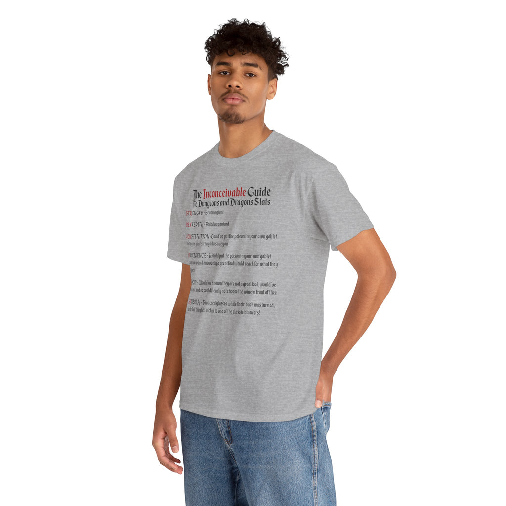The Inconceivable Guide to D&D stats | Unisex Heavy Cotton Tee