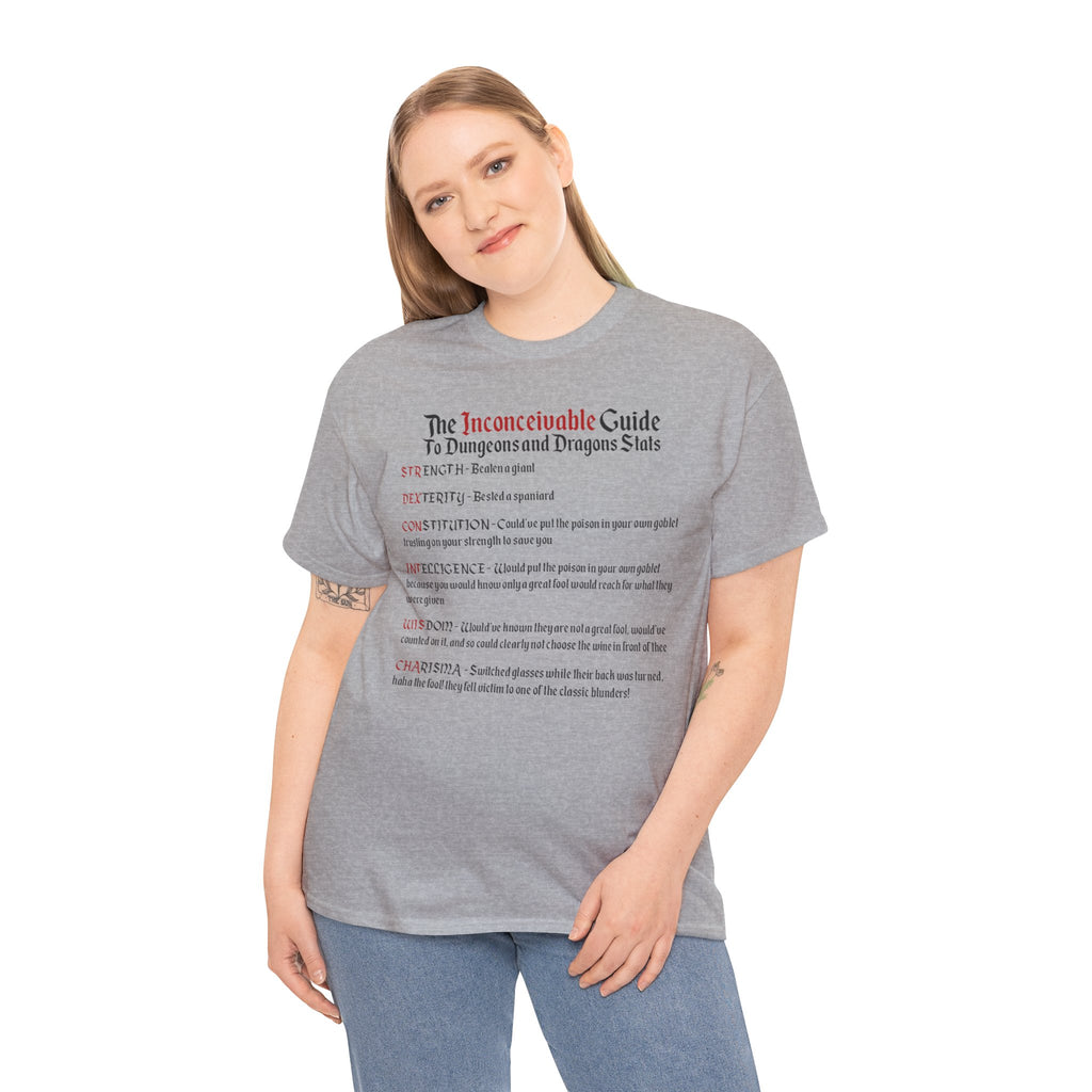 The Inconceivable Guide to D&D stats | Unisex Heavy Cotton Tee
