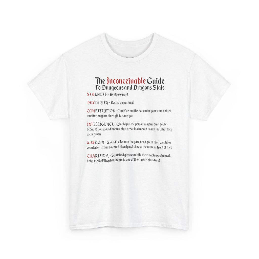 The Inconceivable Guide to D&D stats | Unisex Heavy Cotton Tee