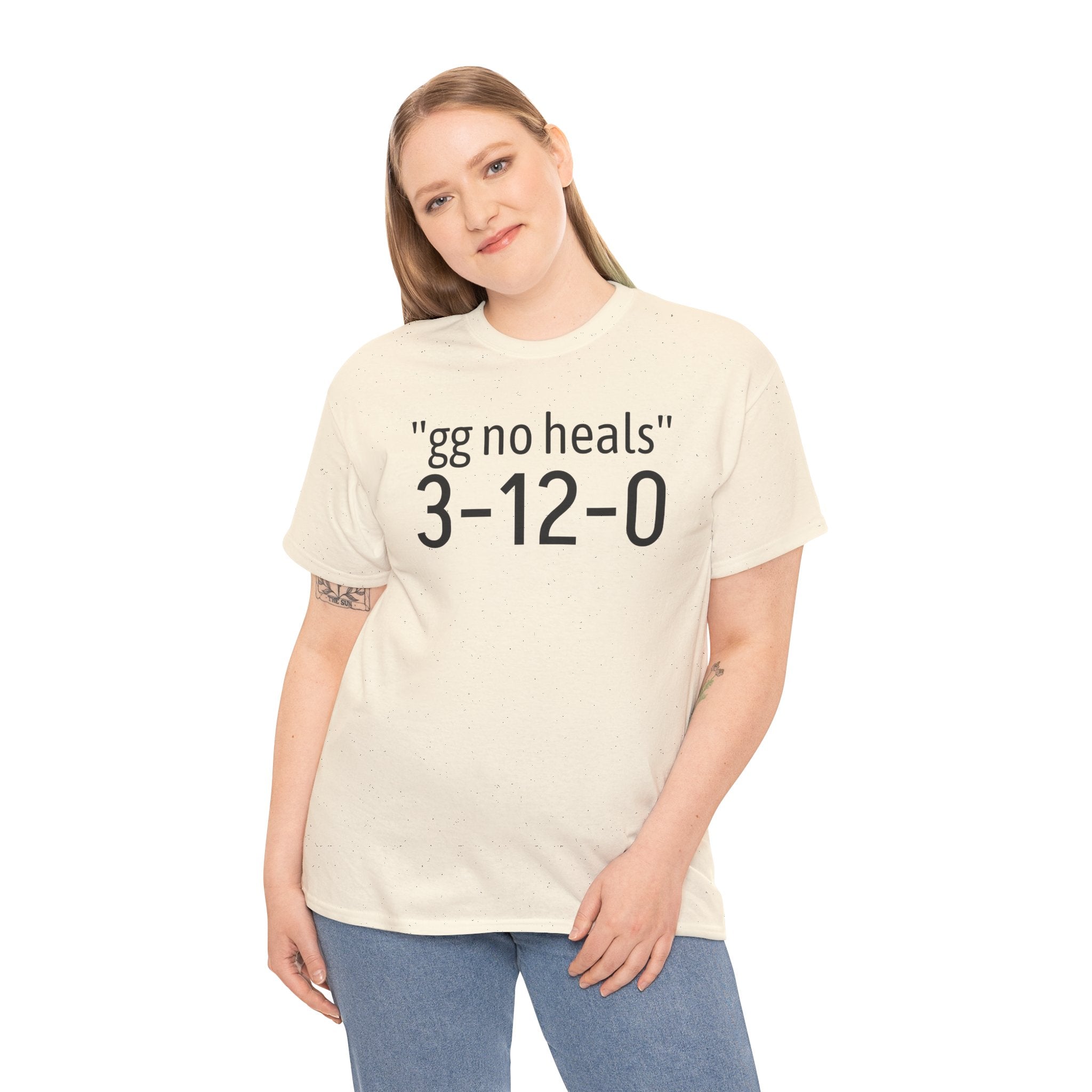 "gg no heals" | Unisex Heavy Cotton Tee